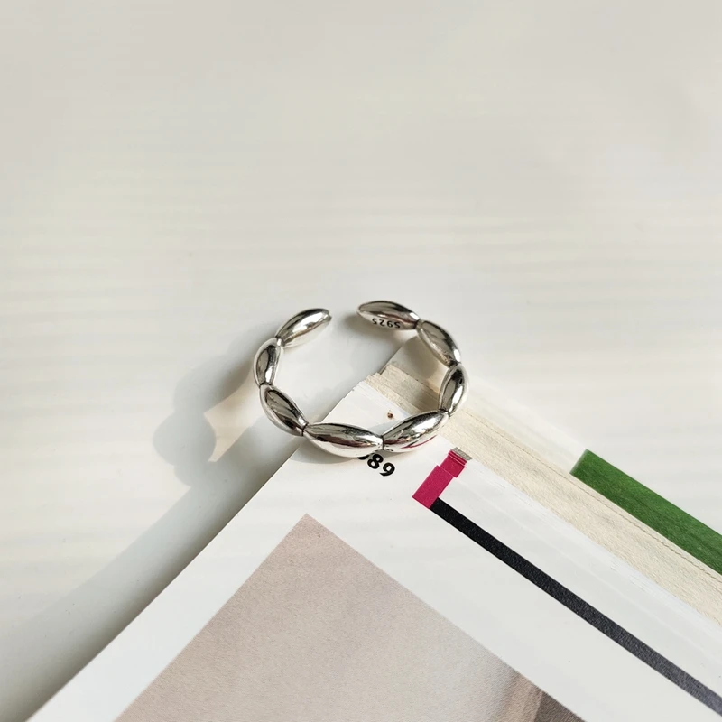 LouLeur 925 sterling silver Olive rings minimalist texture 2019 new Korea open for women fashionable jewelry gift | Украшения и