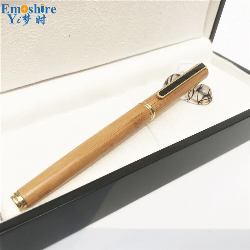 Wooden Roller Ball Pen Bamboo Ballpoint Gel with Box for Christmas Gift Pencil High Quality Stationery P619 | Канцтовары для офиса