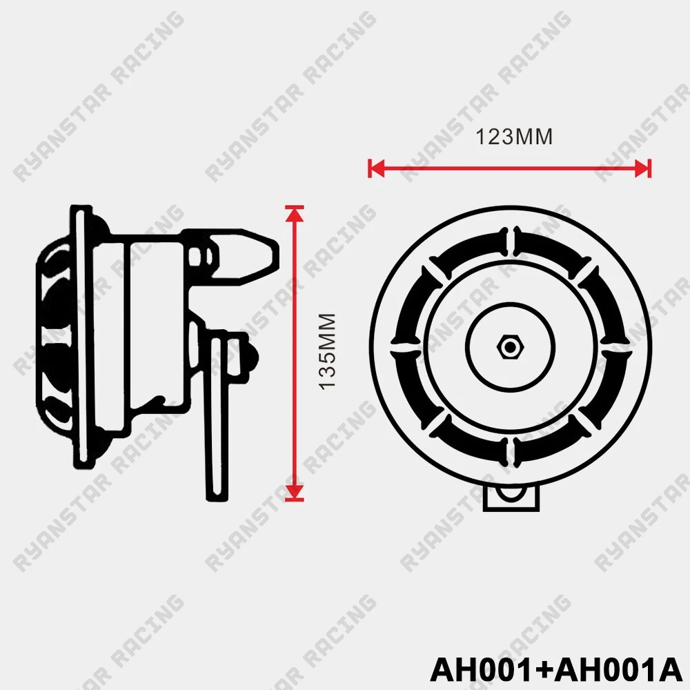 Бесплатная доставка Красный 2 шт. 12 v 110dB супер громкий звуковой сигнал компактный