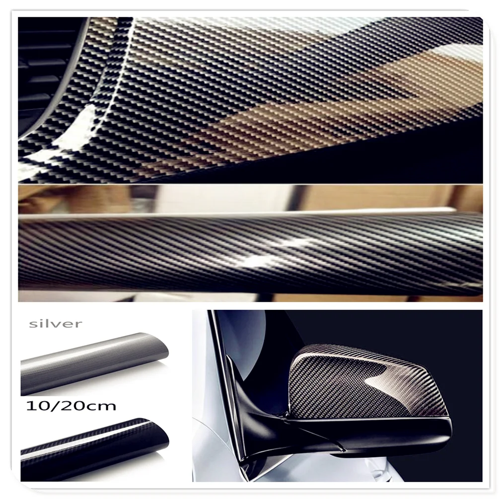 10 20cm 5D High Glossy Carbon Fiber Vinyl Film Car Styling Wrap Accessories FOR McLaren 650S 540C P1 12C MP4-12C X-1 |