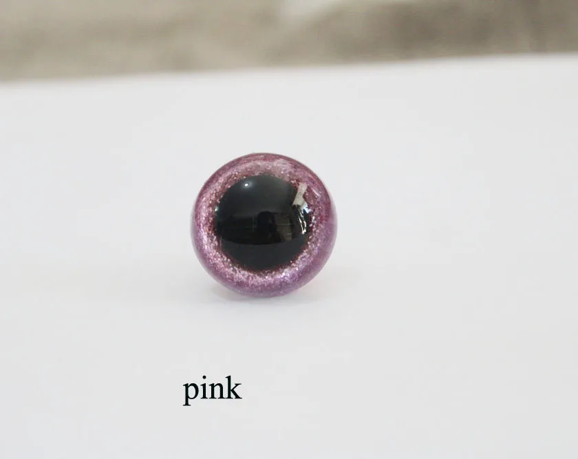 pink 100 шт 13 мм-24 мм круглые пластиковые безопасные прозрачные для игрушек глаза+ блестящие нетканые материалы+ твердая шайба для плюшевой куклы-размер и цвет option-N8 - Цвет: pink