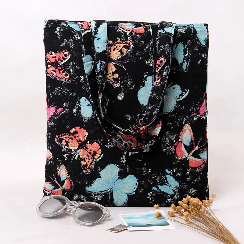 Двухслойная Хлопковая сумка для покупок + хлопковая подкладка эко многоразовая