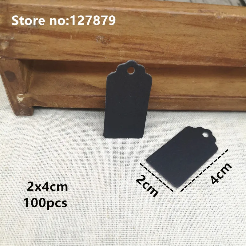 2x4cm 100 шт черные бумажные бирки, крафт-бумага, бирка, голова, этикетка, праздничная заметка, сделай сам, пустая ценная бирка, бирка на день рождения, свадьбу, вечеринку, Подарочная бирка - Цвет: 2x4cm