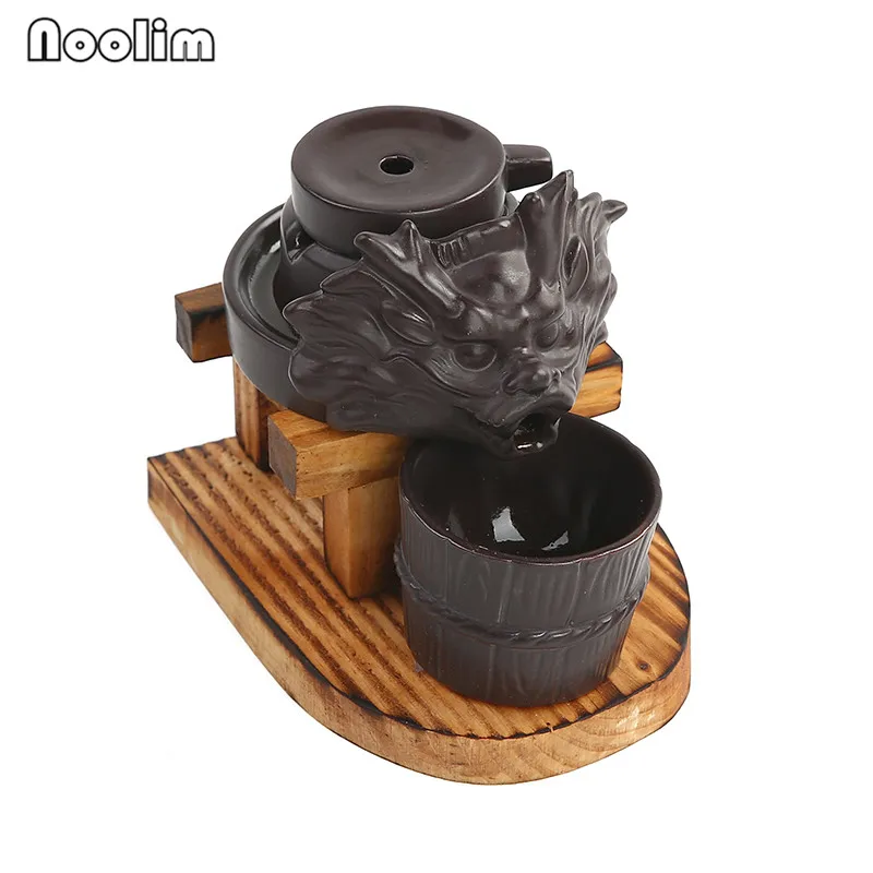 Фиолетовый Глиняный Дракон деревянная основа обратного потока благовония