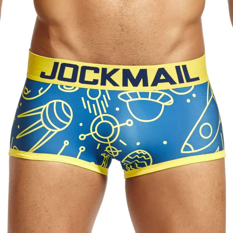 JOCKMAIL Boxer Sexy Men Underwear nylon printed boxershorts men trunks cuecas boxer masculina youth big boy Men Gay Underwear