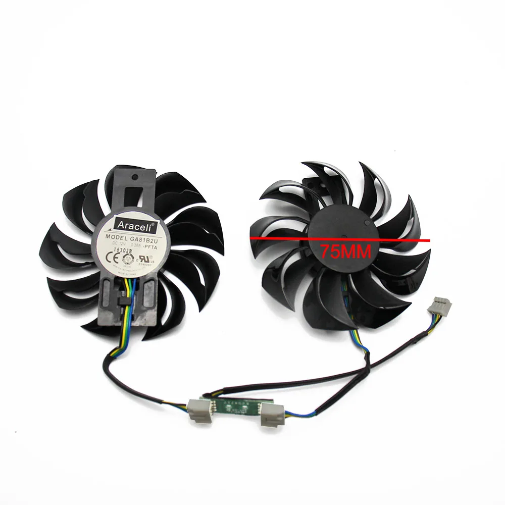 75 мм GA81B2U-PFTA 12 В 0.38A вентилятор для PowerColor Red Dragon Radeon RX 560 16CU 2 ГБ GDDR5 OC RX560 кулер для видеокарты охлаждения F