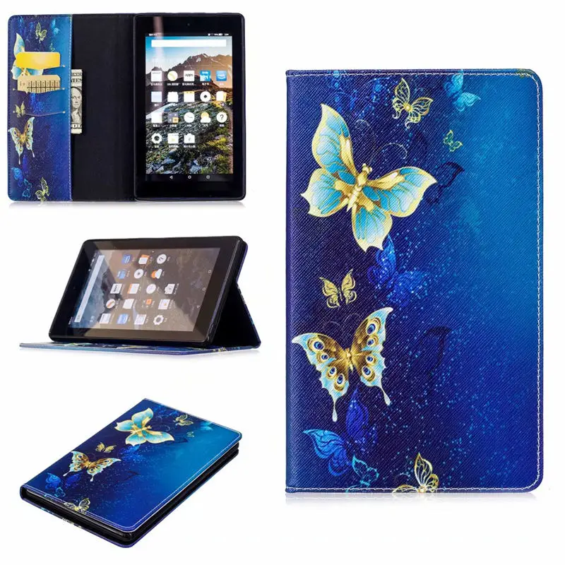05 Чехол для Amazon Kindle Fire 7 Чехол 5-го 7-го поколения чехол Модный узор из искусственной кожи силиконовый чехол с подставкой - Цвет: 05