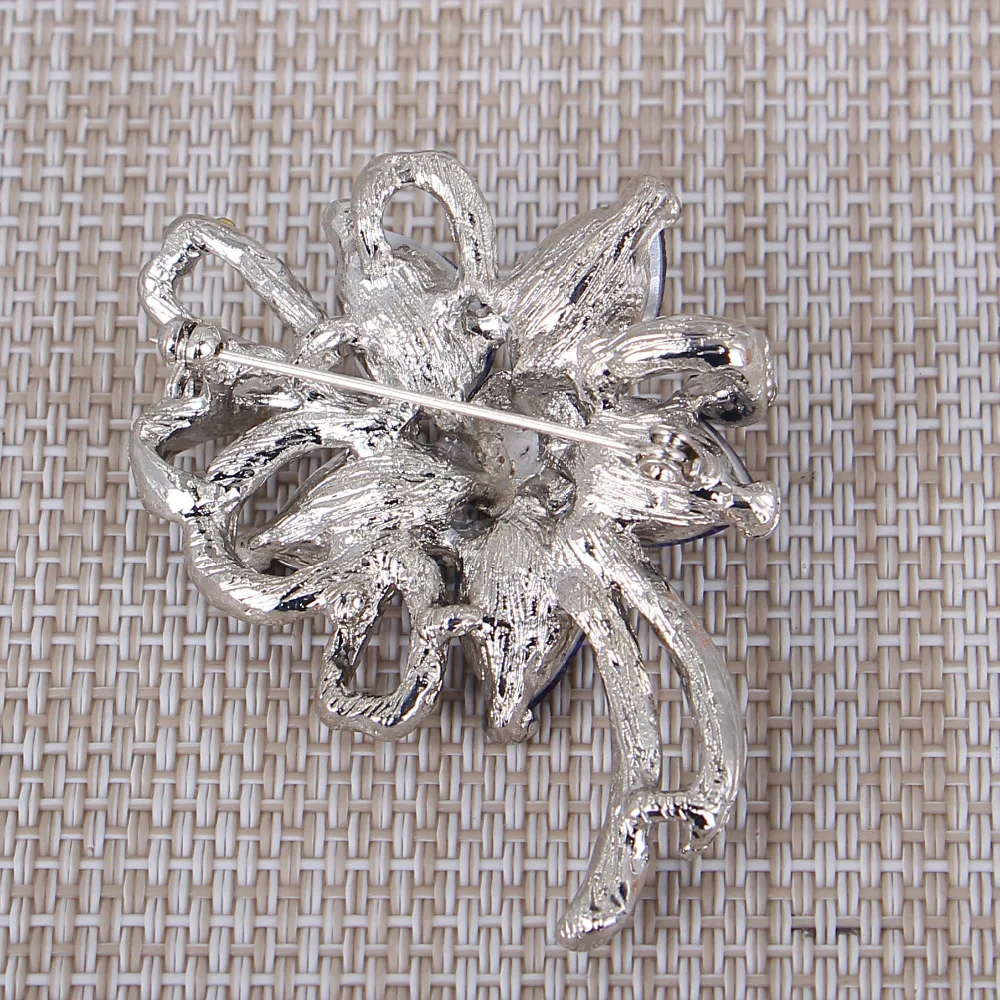 Булавка для невесты модная Ретро Серебряная Женская Брошь с цветами из горного