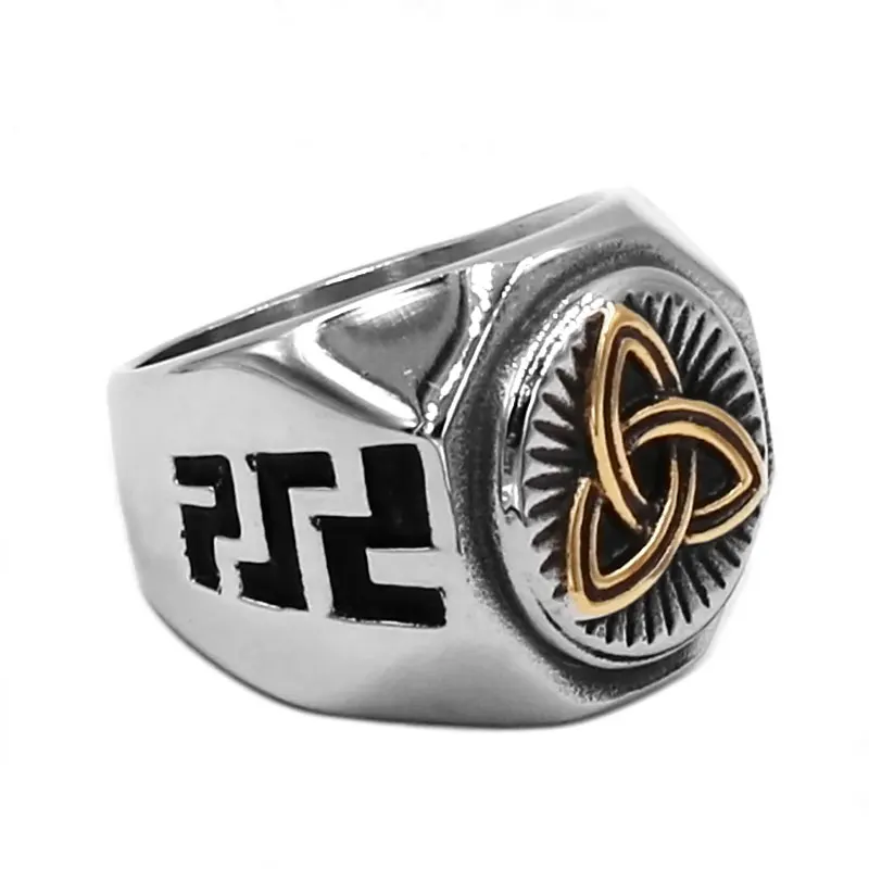 Золотое байкерское кольцо Claddagh с ирландским узором 316L ювелирные изделия из
