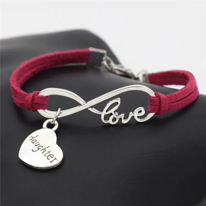 Браслеты женские кожаные с надписью Love Heart|Браслеты шармами| |
