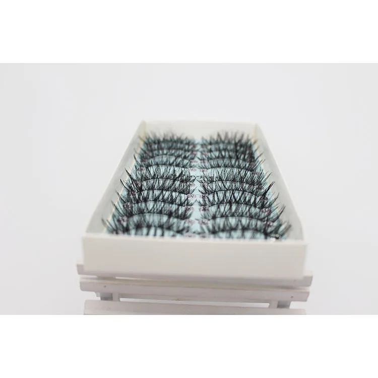 10 Pairs Comfortable Soft Natural Black Gorgeous 3D Long Cross False Eyelashes Eye Lashes Messy Style Handmade