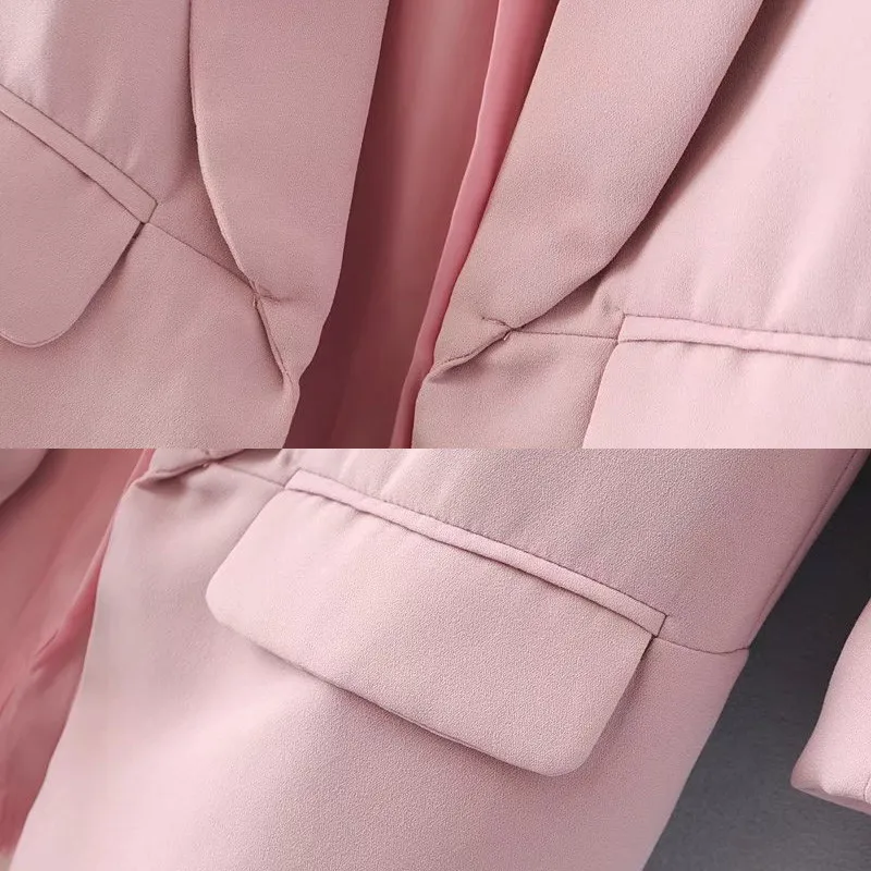 

yinlinhe Pink Suit Coat jackets Women Spring 2019 Elegant office ladies Formal Jackets Women chic Plus size Coat outwear 764