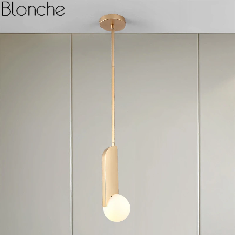 

Post Modern Gold Pendant Lights Nordic Glass Hanging Lamp for Home Decor Bedroom Loft Industrial Droplight Fixtures Luminaire