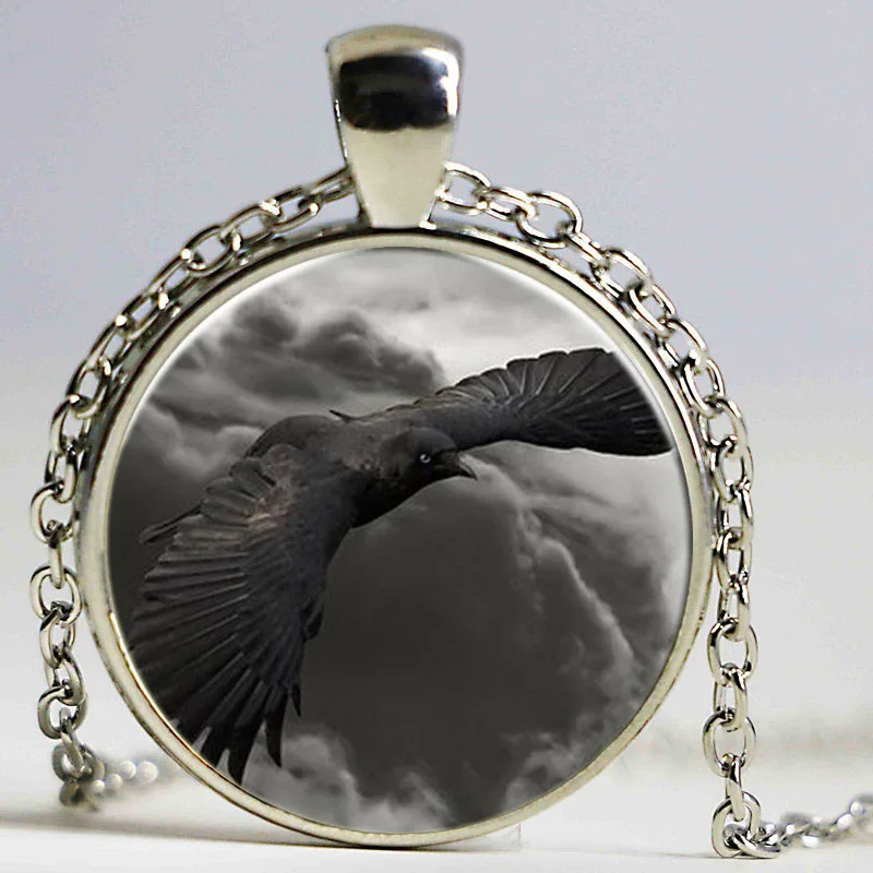 Новейший 7 видов стилей модный черный ворон фото стеклянный купол художественный