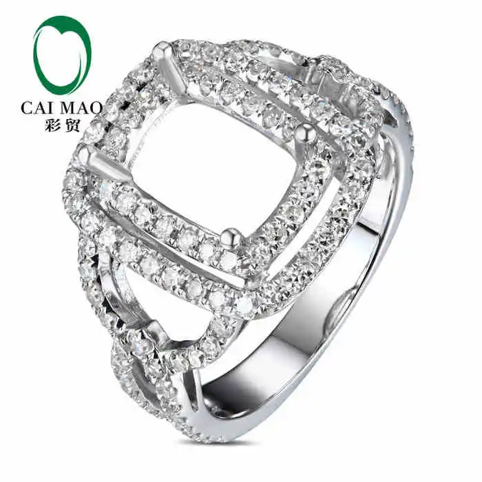 Кольцо CaiMao с изумрудной огранкой и бриллиантом 0 85 карата 18 карат|semi mount ring settings|fine