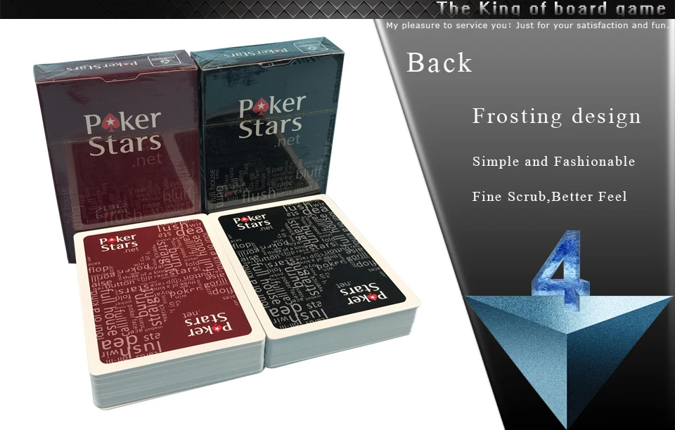 K8356 игральные карты игры Baccarat Texas Hold'em покер карты пластиковые ПВХ водонепроницаемый глазурь Pokerstar настольные игры 2,48*3,46 дюймов