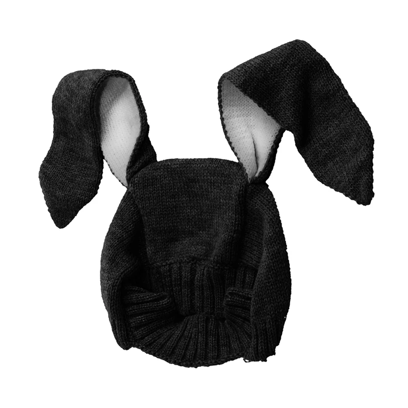 

1 шт. заячьими ушками Детские кепки для мужчин и женщин, осенне-зимний костюм для маленьких детей, для детей, шерстяная вязаная шапка Форма Но...