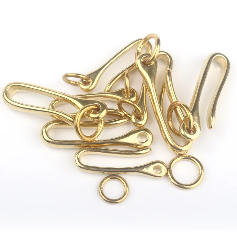 Ретро латунный брелок ручной работы из чистой латуни металлический u образный