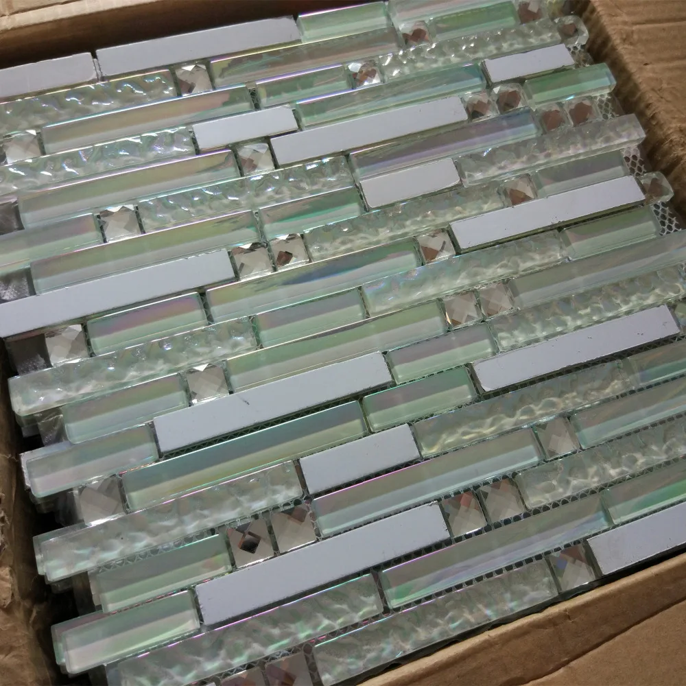 Соединяющаяся металлическая лента 13 СКОШЕННЫХ алмазов Радужная Хрустальная