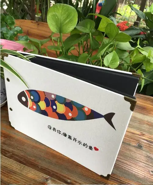 I Am A Fish 29 7*21 см горизонтальный льняной фотоальбом ручной работы 20 листов