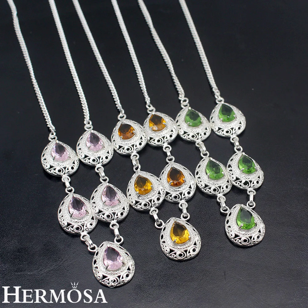 Choose Your Color Multi Stone TopazKunzite Peridot 925 Sterling Silver Chain Necklace Length 19.5 Inch TF254 Free Shipping | Украшения и