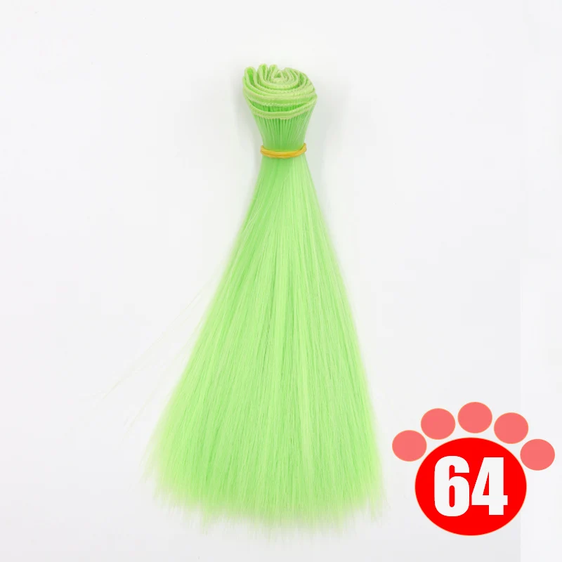 colour 64 Msiredoll bjd парик 15*100 см или 20*100 см или 25*100 см волосы куклы для 1/3 1/4 1/6 кукла с прямыми волосами bjd парик diy - Цвет: colour 64