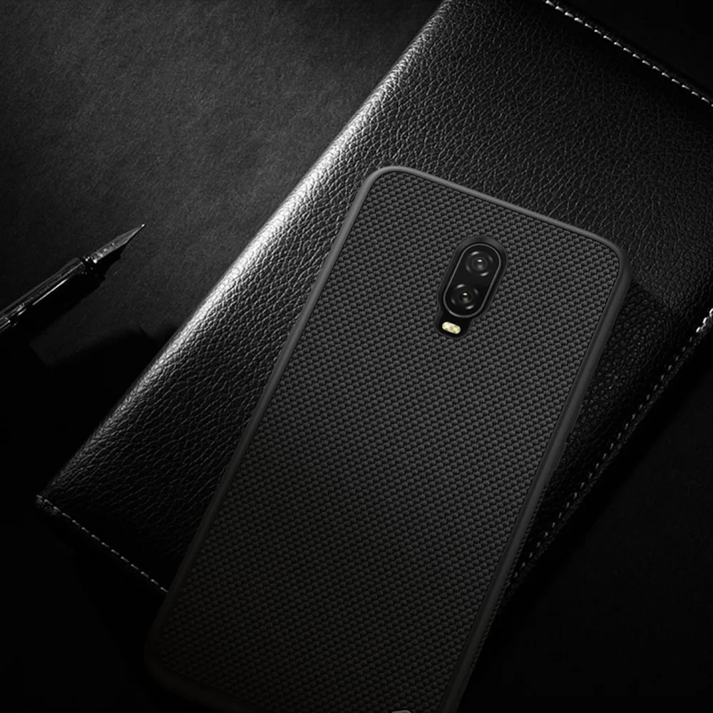 Чехол для Oneplus 6T Текстурированный чехол NILLKIN из нейлонового волокна нескользящая матовая задняя крышка для One plus 6T с магнитным автомобильным держателем