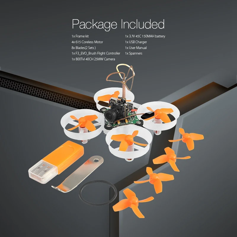 Квадрокоптер Eachine E010S 65 мм Micro FPV гоночный с 800TVL CMOS на основе F3 кисти Контроллер