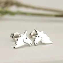 Cute Unicorn Shaped Stud Earring  Animal Horse For Women Girls Wedding Party Fashion Jewelry
