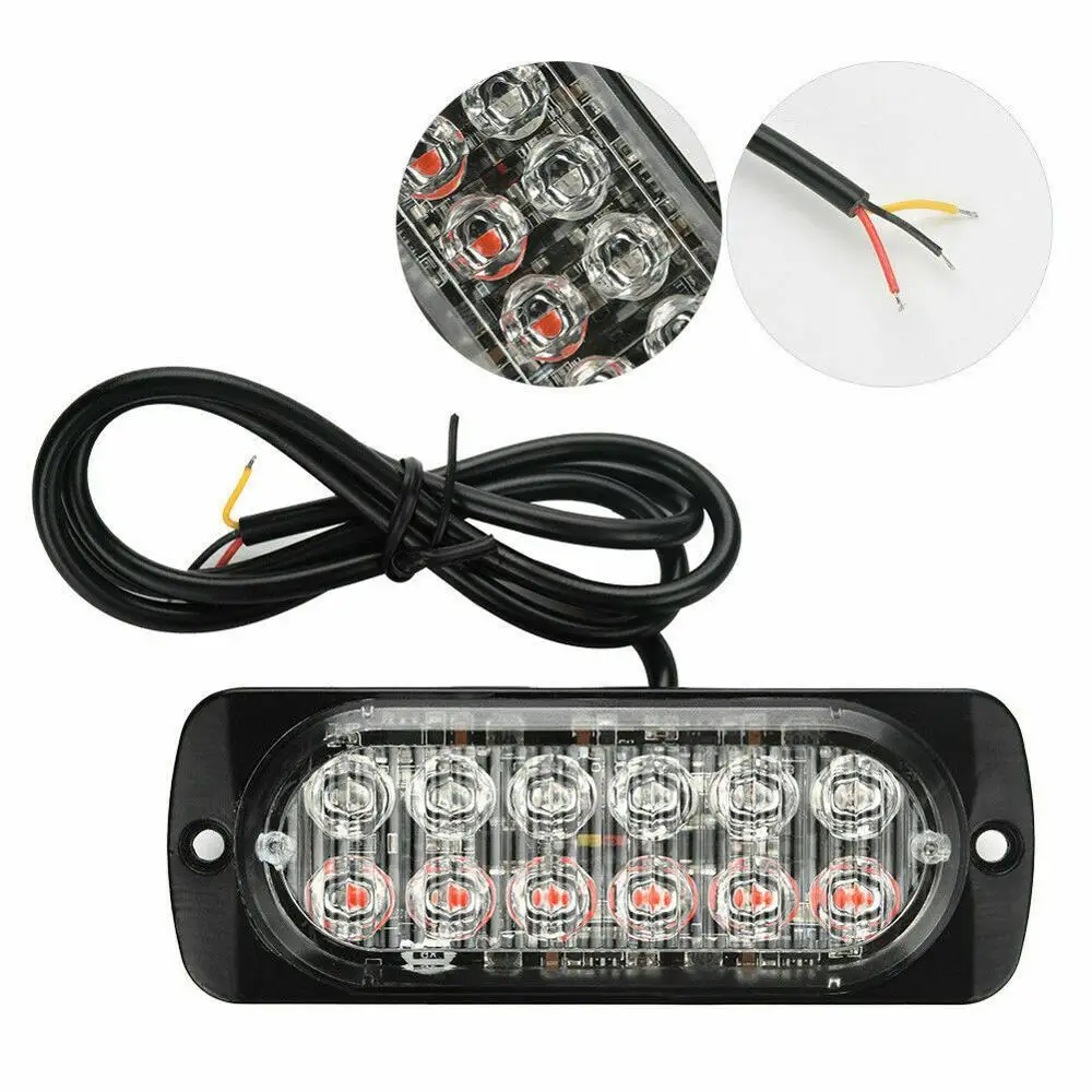 Fuleem 6 шт. белый красный 12LED Flash восстановления Строб аварийного автомобиля