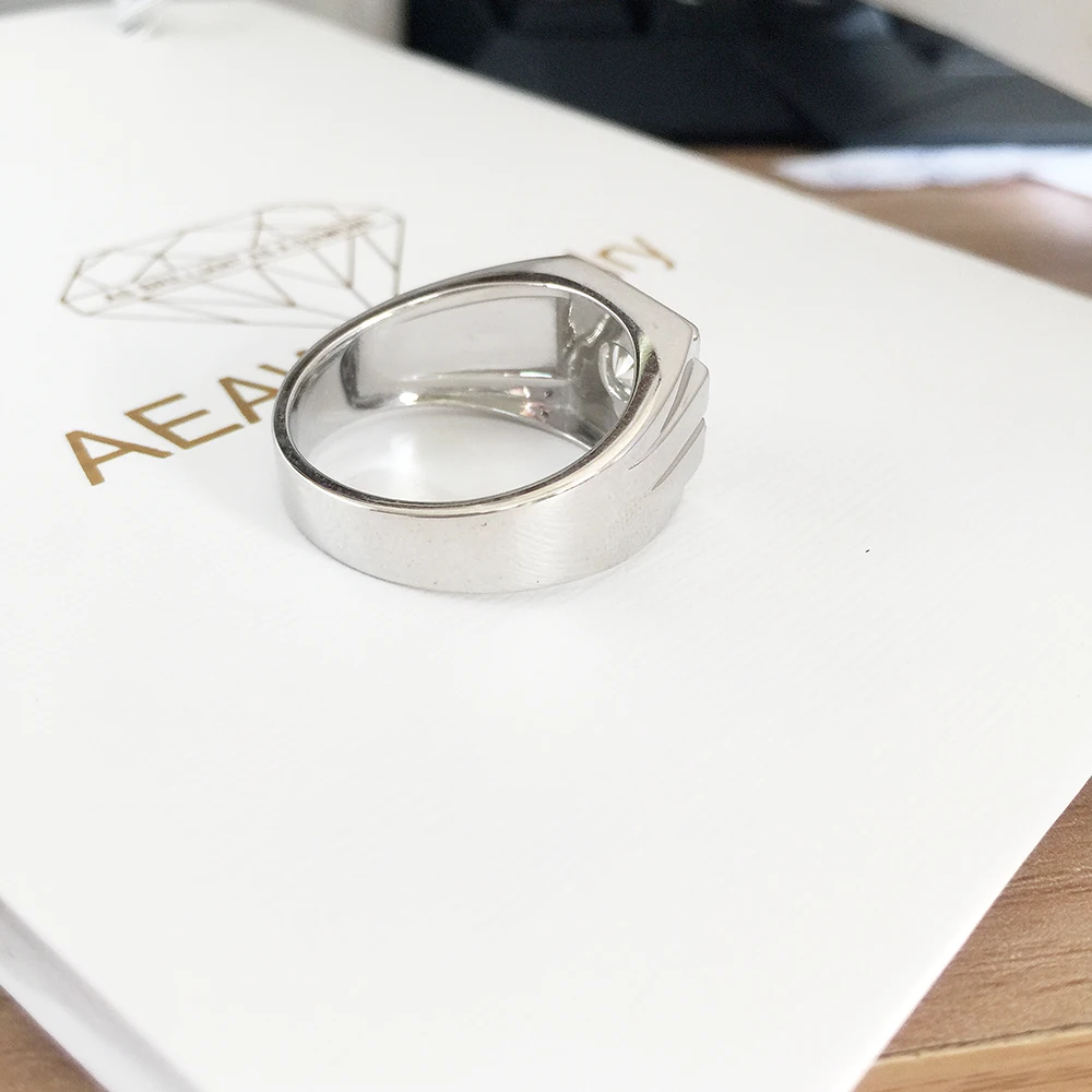 Кольцо для помолвки DF Moissanite покрытое платиной серебряное 1ct 6 5 мм | Украшения и
