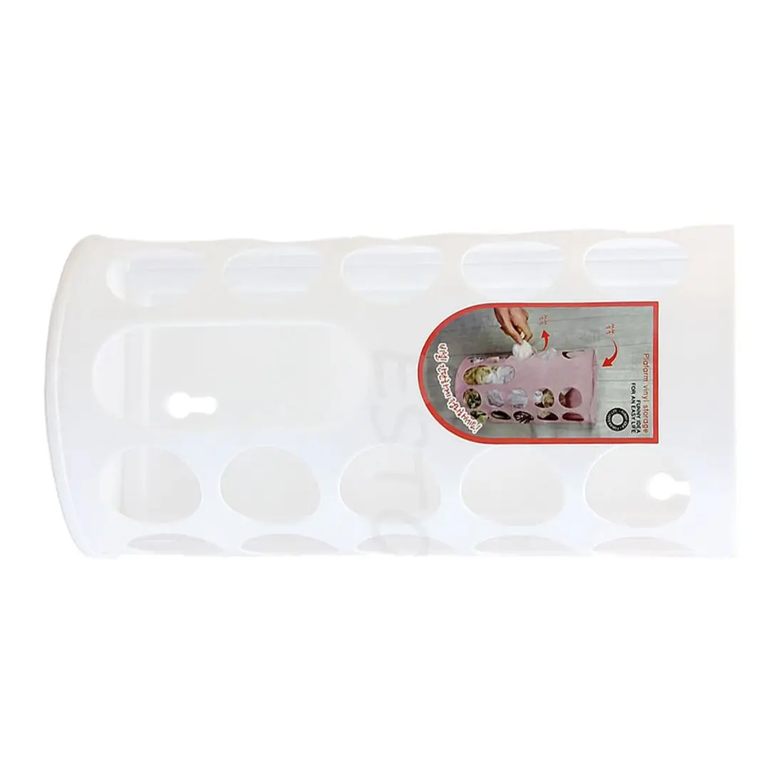 

Kitchen Grocery Bag Holder Dispenser Recycler Plastic Shopping Bag Storage White