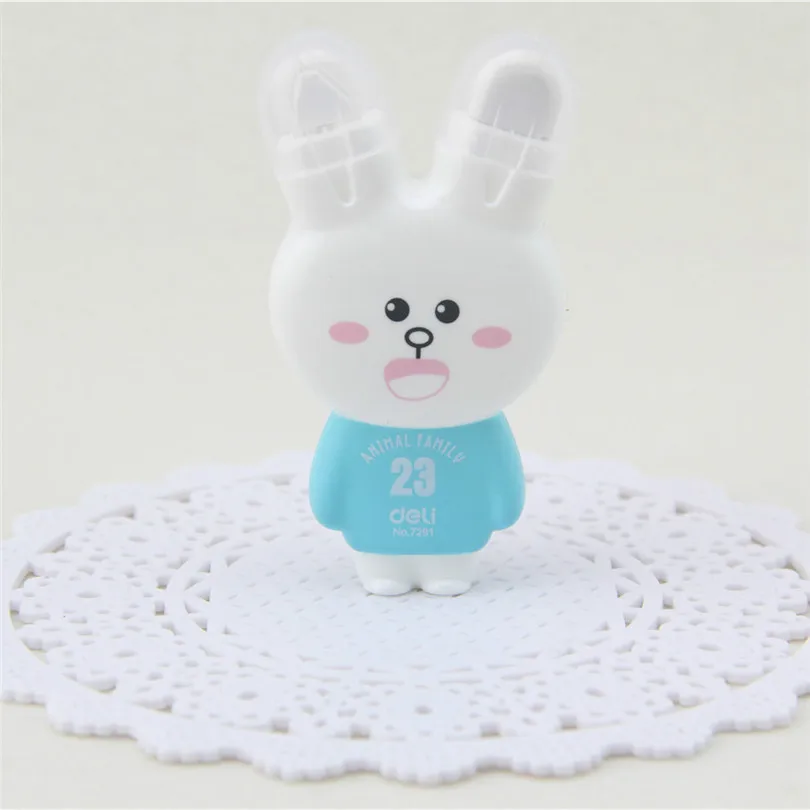 Kawaii канцелярский корректор лента мультфильм кролик коррекция лента фиксируется с двойным ластиком офисные школьные принадлежности коррекция жидкости - Цвет: as picture1