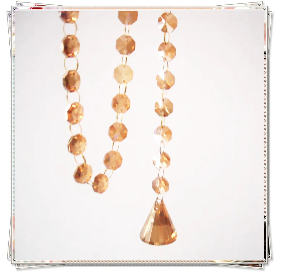 20 цепей/лот Хрустальная Коньячная нить с бусинами из кристаллов подвеской в виде