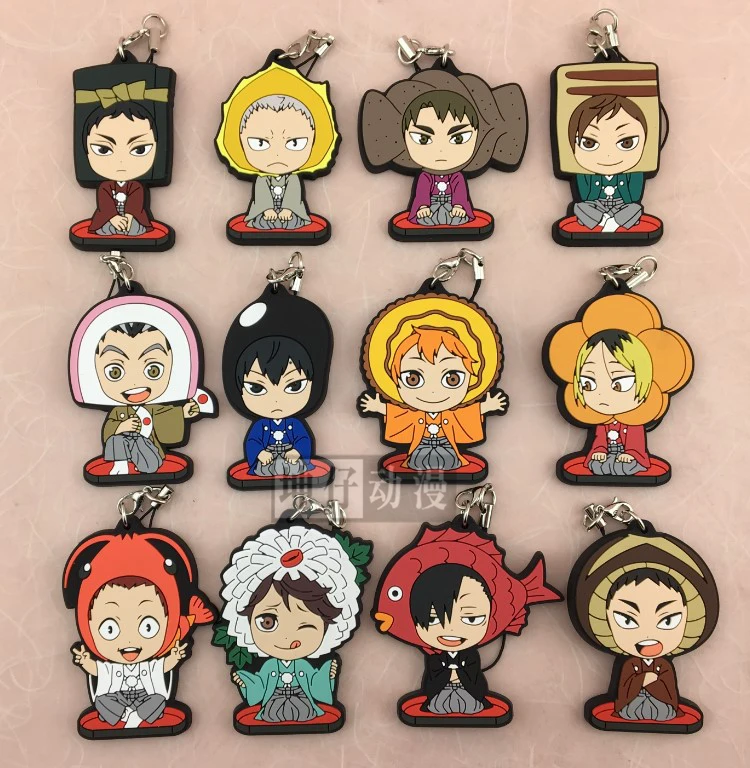 Haikyuu! Резиновый брелок для ключей в стиле аниме Хината кагеяма Оикава тоору