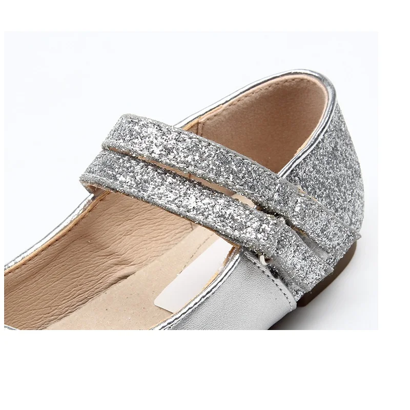 

NEW Princess Kids genuine Leather Shoes Girls leather Shoes teenagers older baby girl chaussure fille glitter mary jane shoes