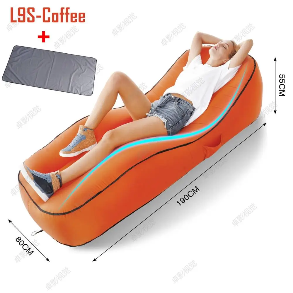 L9S Coffee nd Mat Воздушный Гамак компрессионный мешок для кемпинга спальные мешки для отдыха на открытом воздухе надувной шезлонг диван кровать для альпинизма Пешие прогулки - Цвет: L9S Coffee nd Mat