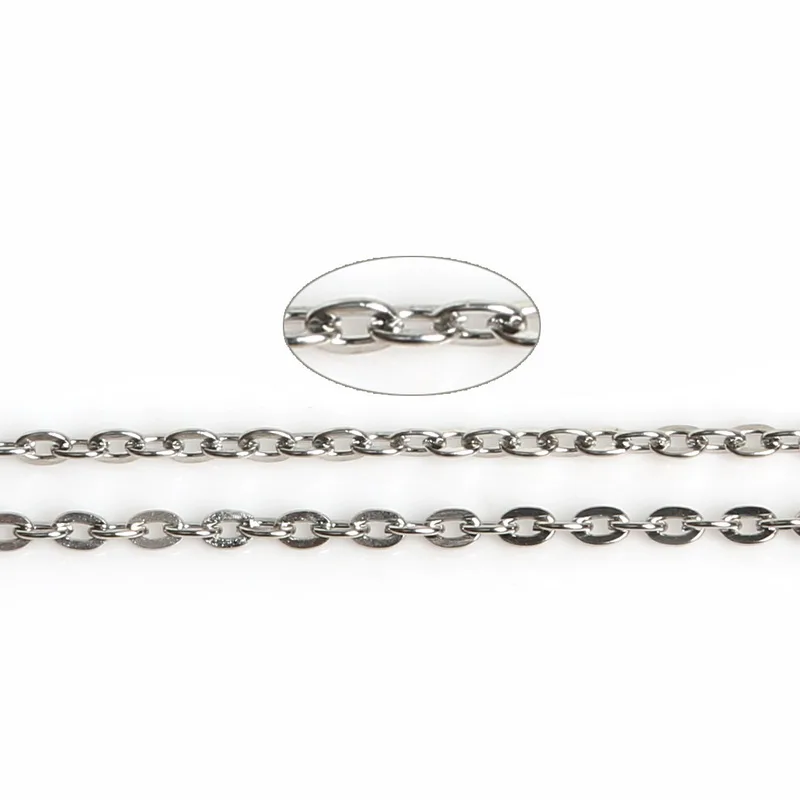 Цепочка для ожерелья 5 м/лот с родиевым/серебряным/золотым/бронзовым покрытием