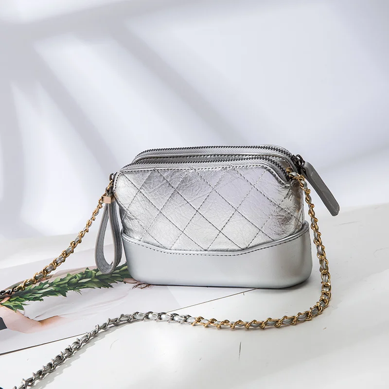 Silver Высокое качество, микрофибра, кожа, мини-клатч, стеганый, плед, вместительные сумки на плечо, через плечо, сумки-мессенджеры, рюкзак, женские сумки для телефона - Цвет: Silver