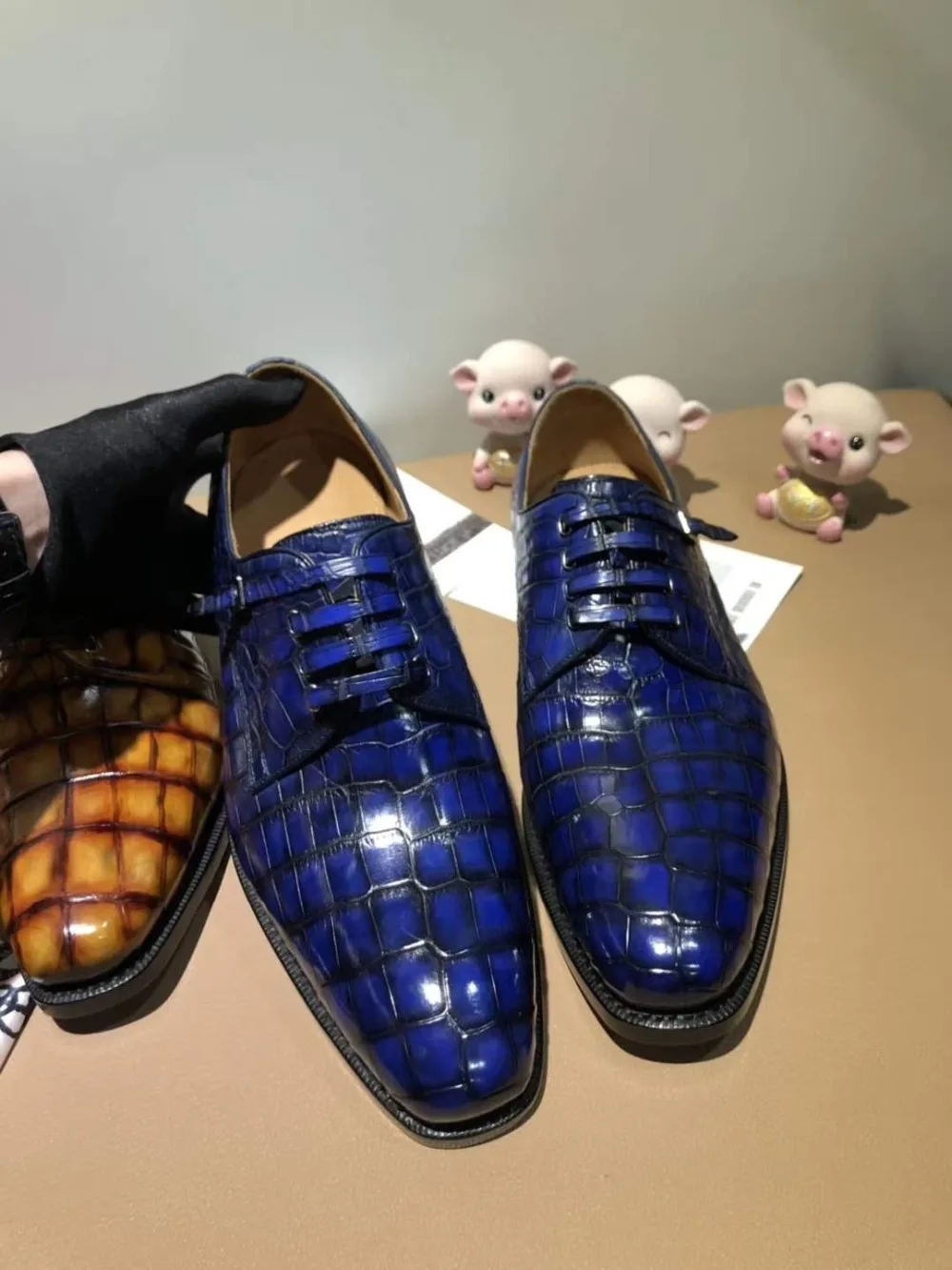 Мужские туфли из натуральной крокодиловой кожи 2 цвета |