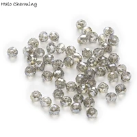 50 piece gray ab color crystal glass rondelle quartz faceted beads for handmade making bracelet necklaces diy 4 8mm