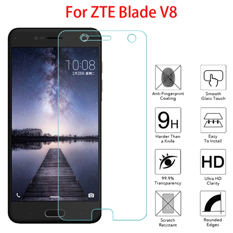 

Закаленное стекло ZTE Blade V8 9H 2.5D, Премиум Защитная пленка для экрана ZTE Blade V8, Защитная пленка для ZTE Blade V8 5,2 дюйма