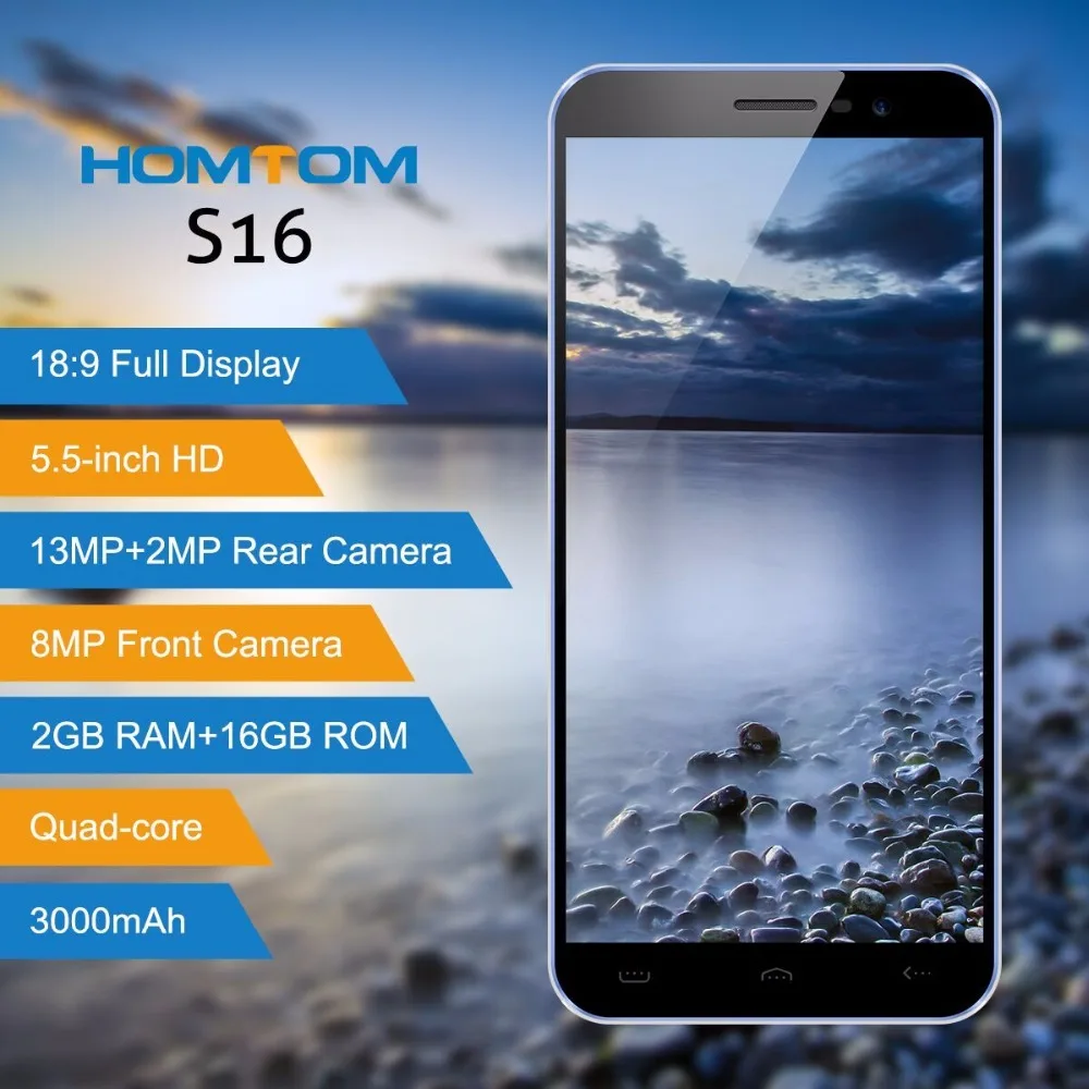 HOMTOM S16 Оперативная память 2 ГБ + Встроенная 16 Гб двойные камеры заднего вида