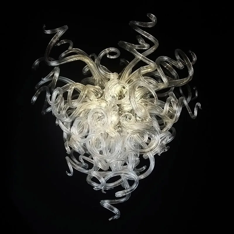 

Mini Clear Hand Blown Murano Glass Chandelier LED Glass Pendant Bedroom Decor