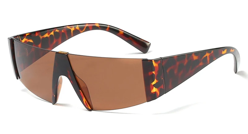 leopard with brown Kachawoo, модные солнцезащитные очки без оправы, леопардовые, женские, полуоправа, солнцезащитные очки, мужские, черные, белые, женские, летние - Цвет линз: leopard with brown