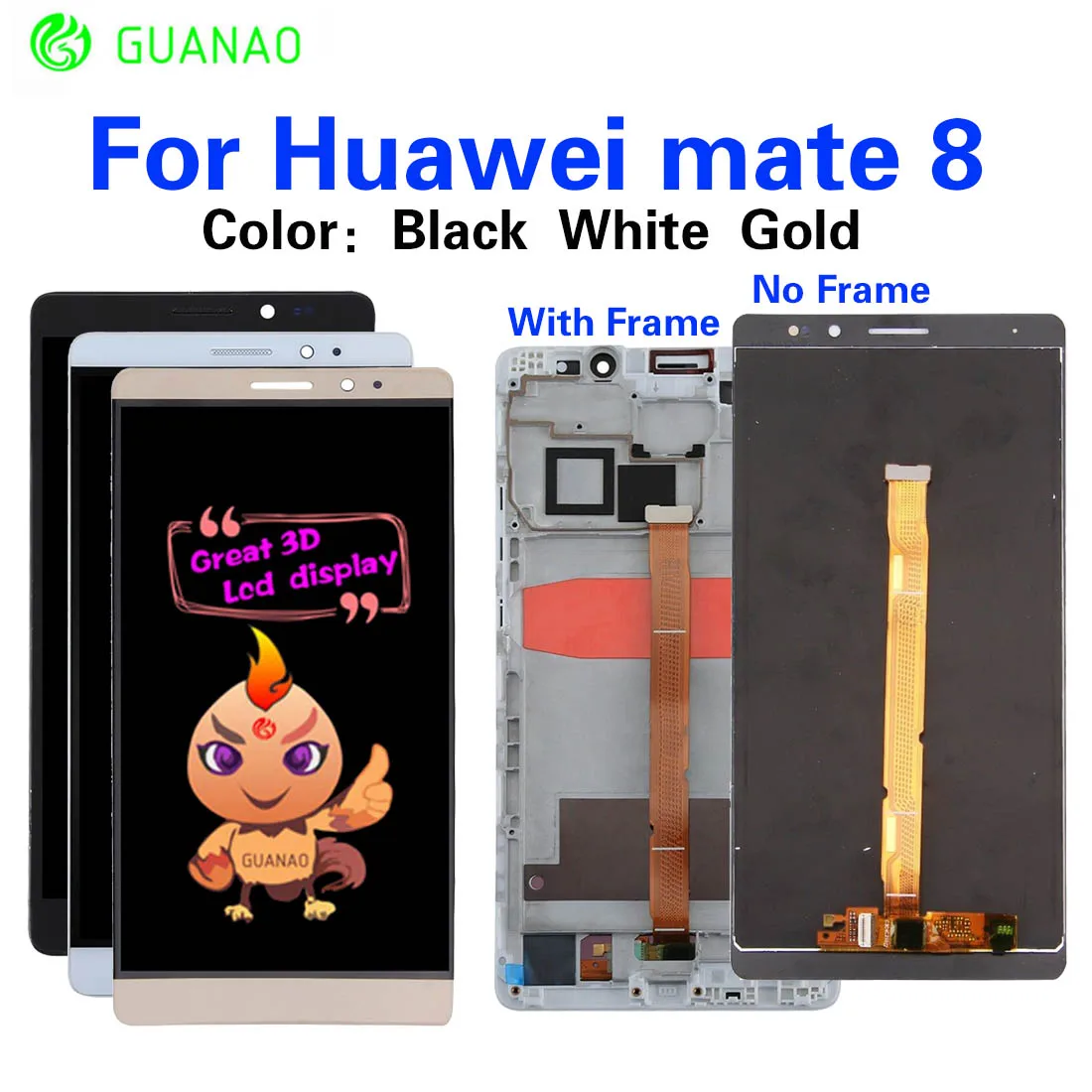HUAWEI Mate 8 ЖК дисплей 6 0 &quotоригинал для сенсорный экран с рамкой Digitizer Замена Mate8 NXT