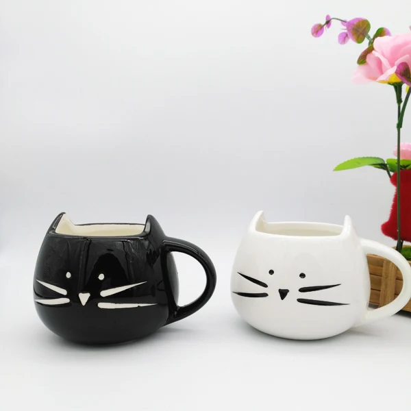 Хит продаж кофейная чашка с молоком в виде белого кота животного керамическая