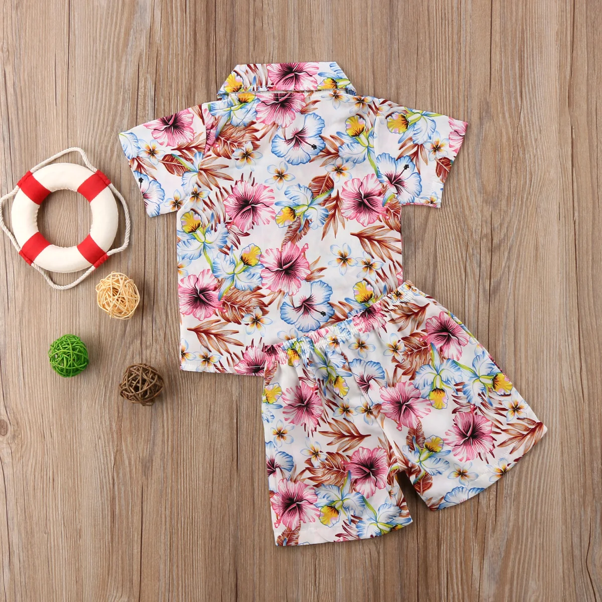 Новинка 2018 топы с цветочным рисунком для маленьких мальчиков футболка шорты