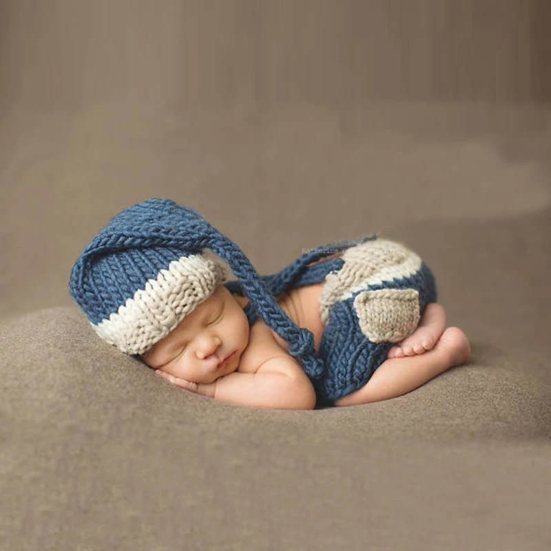 Baby Photography Props Photo Shoot Hat For Newborn Costume Outfit Clothes Infant Girls Boys Pant Crochet Knit Clothing | Детская одежда