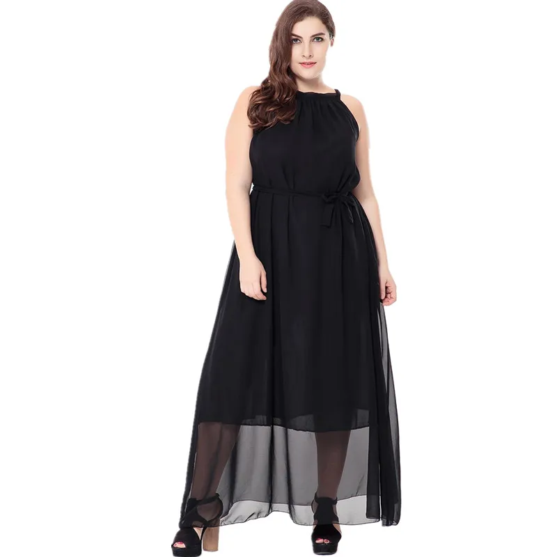 Женское платье без рукавов в богемном стиле праздничное большого размера лето 2019